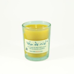 Vela de cera abeja en vaso