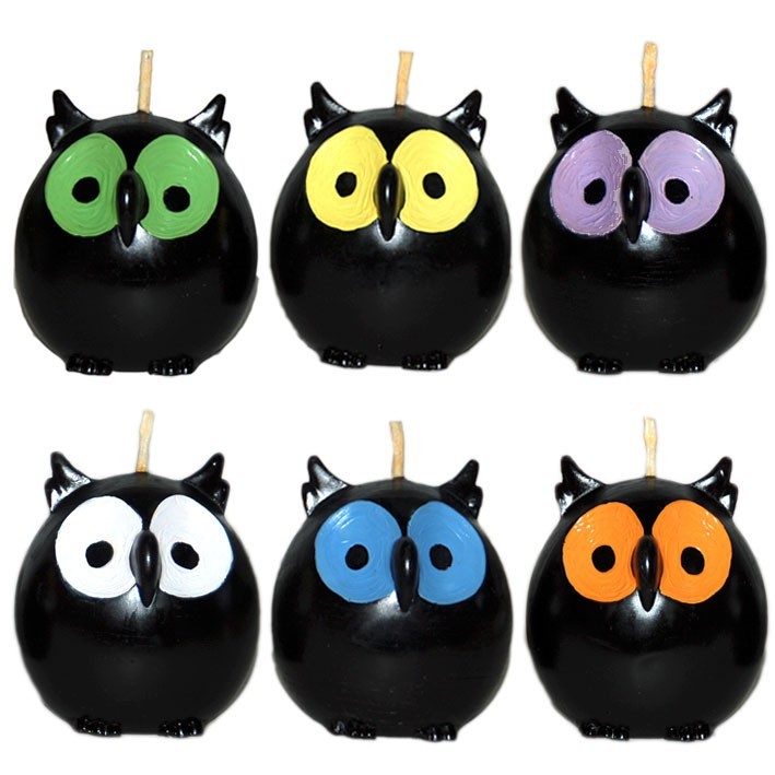 Vela Búho de cera de abeja y colores variados