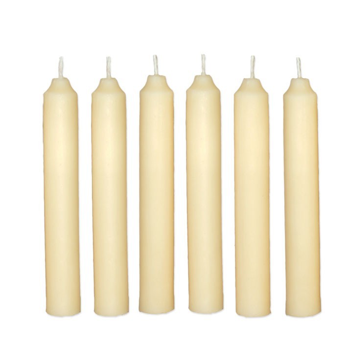 Pack 6 velas Cera Alba 15 x 2 cm.