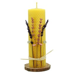 Vela panal de 20 x6 cm. con flores secas