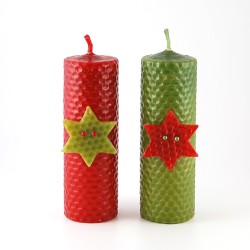 Vela Navideña estrella 13 x 4 cm.