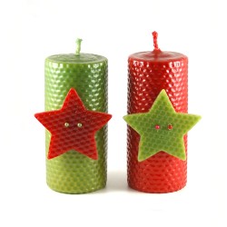 Vela Navideña estrella de 13 x 6 cm