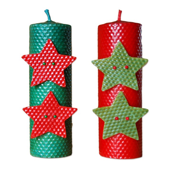 Vela Navidad estrella de 20 x 6 cm.