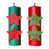 Vela Navidad estrella de 20 x 6 cm.