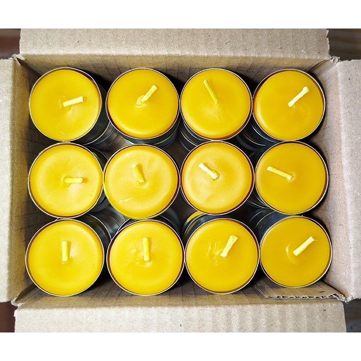 Caja 60 velas de té de cera virgen