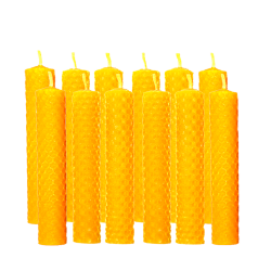 Pack 12 velas panal 13 x 2 cm. naturales