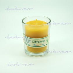 Vela perfumada citronela natural en vaso