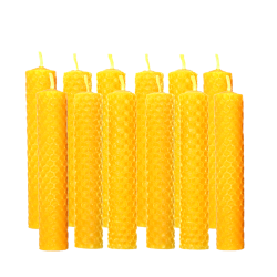 Pack 12 velas panal 13 x 2 cm. naturales