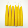 Pack 6 velas tradicionales cera abeja natural 15 x 2 cm.