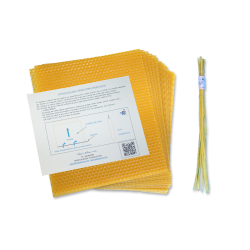 Pack 12 láminas de cera virgen + mechas