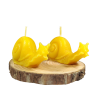 Pack 2 caracoles de cera virgen y base de madera natural