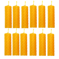 Pack 12 velas 6,5 x 2 cm. naturales