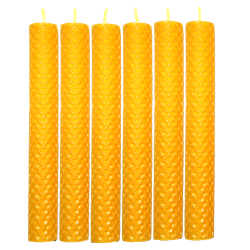 Pack 6 velas de panal de 20 x2 cm. naturales