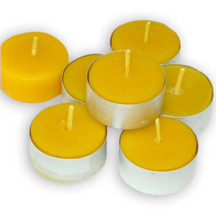12 velas de té cera virgen con cápsula de aluminio