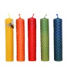Vela de panal 13 x 2 cm. Amarillo, rojo, verde naranja y azul.