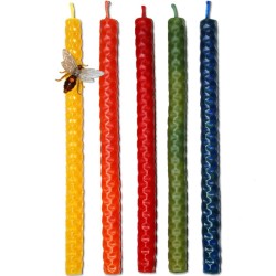 Vela Panal de 20 x 1 cm. amarilla, roja, verde ,naranja y azul