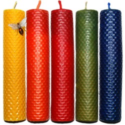 Vela Panal de 20 x 3 cm. amarilla, roja, verde ,naranja y azul