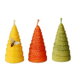 Vela Panal espiral de 9 x 4,5 cm. amarilla, naranja y verde