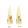 Vela cono decorada con flor natural