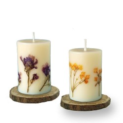 Velon de 10 x 6 cm decorado con flores naturales