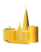 Velas realizadas con cera virgen de abeja 100% natural, sin parafinas.